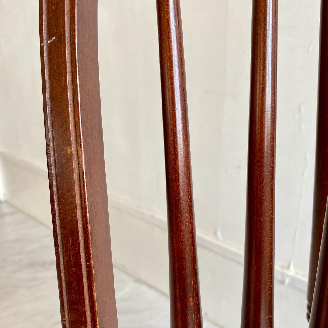 秋田木工 ビンテージ ダイニングチェア 曲木 椅子 レザー座面 鋲打ち