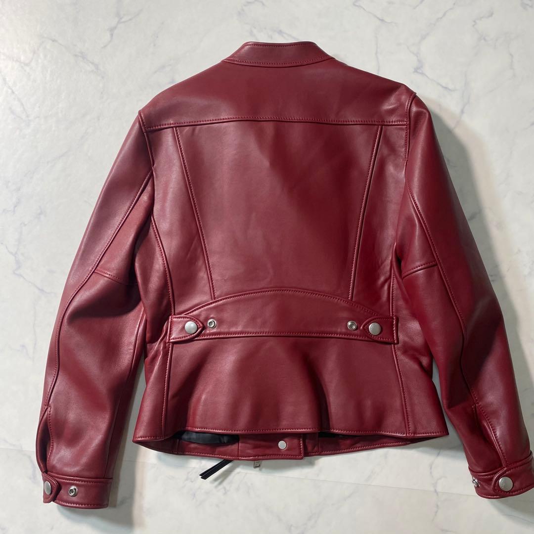 【美品】コーチ　シングルライダース　レザージャケット　チャーム　サイズSP　羊革