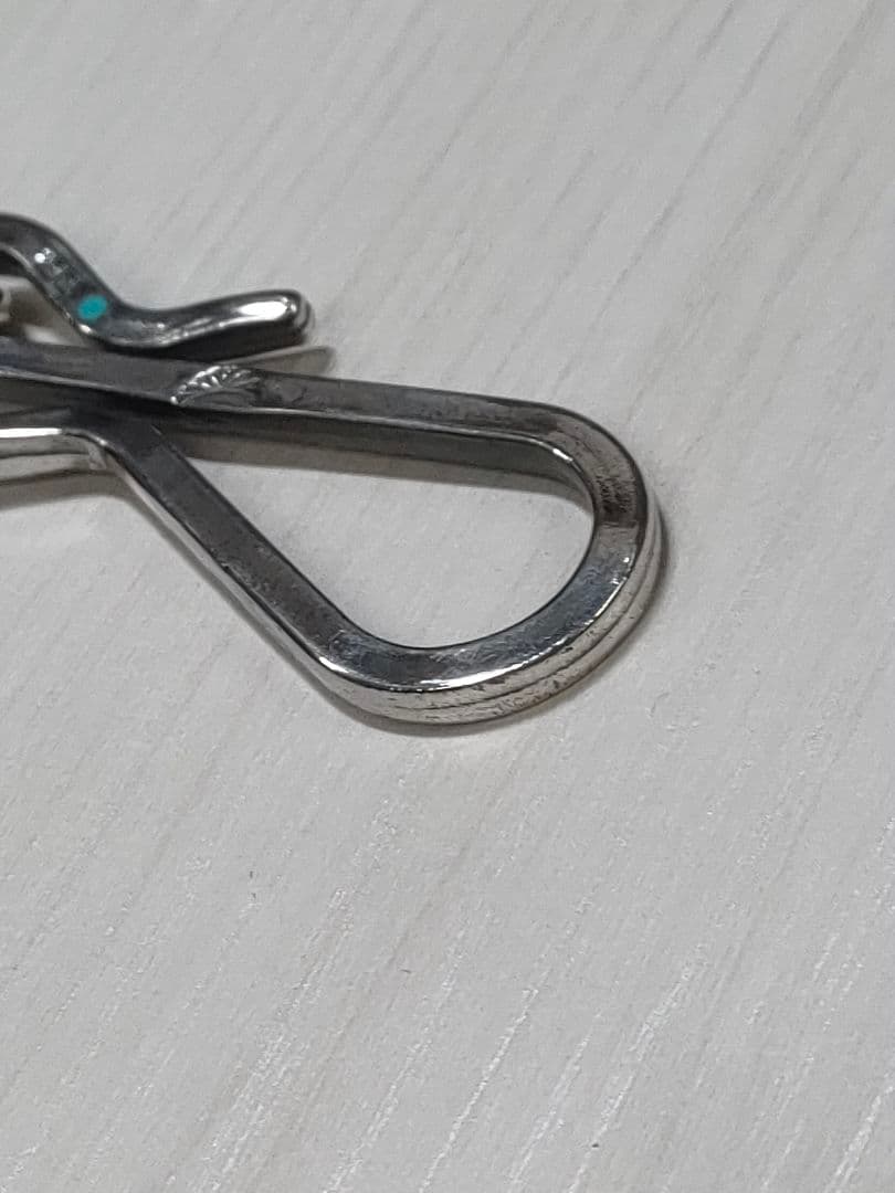 夜*性様 シルバー 925製&ターコイズキーホルダーチェーン 全長10cm27.