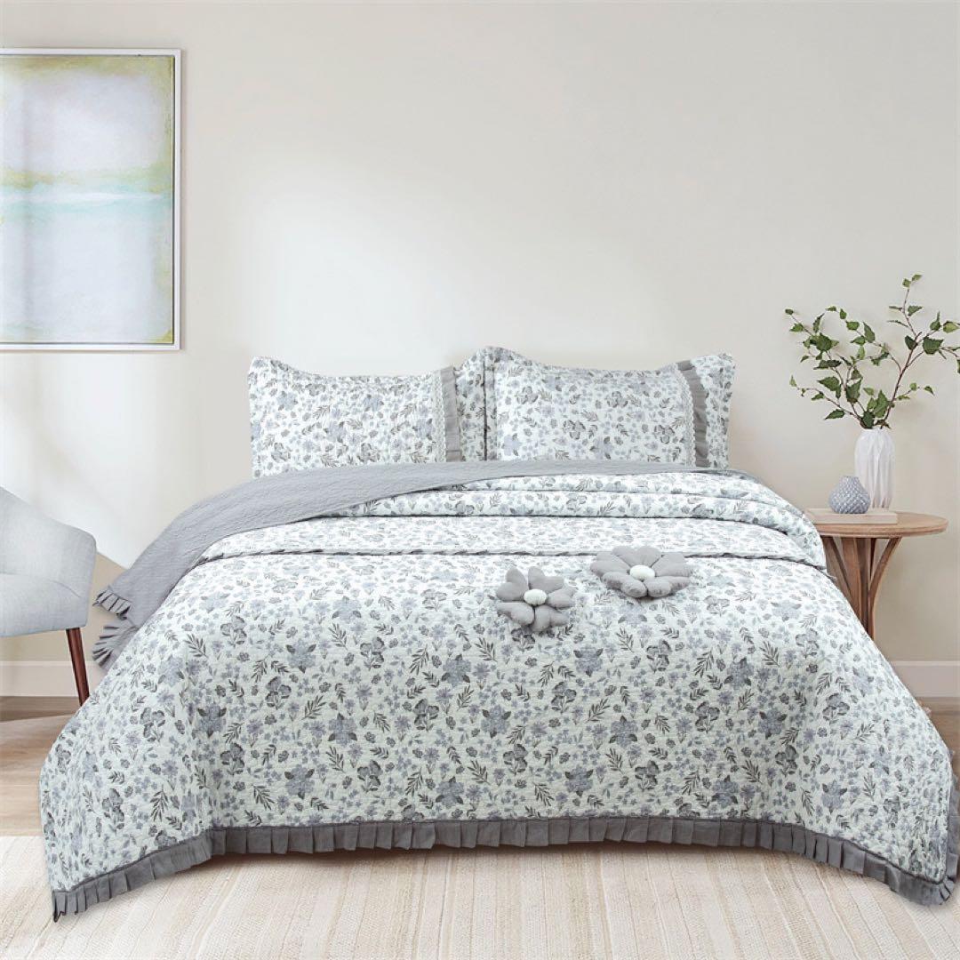 キルトベッドカバー3点セット綿マルチカバー キルティング LYHB