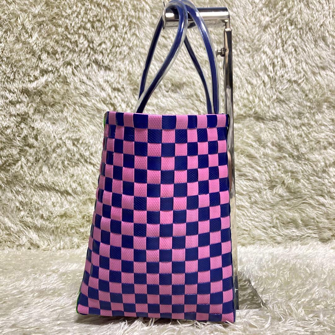 美品 MARNI かごバッグ 編み込みバッグ ハンドバッグ マルチカラー