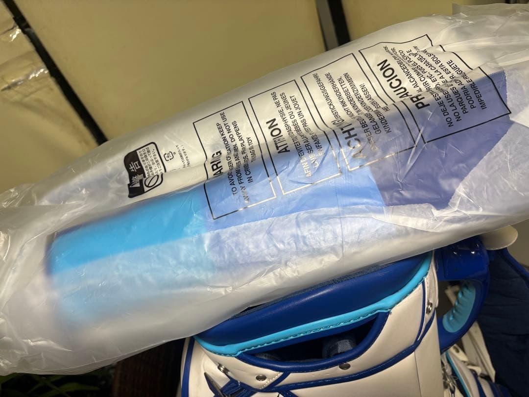 Mizuno ツアーモデルゴルフキャディバッグ ホワイト/ブルー