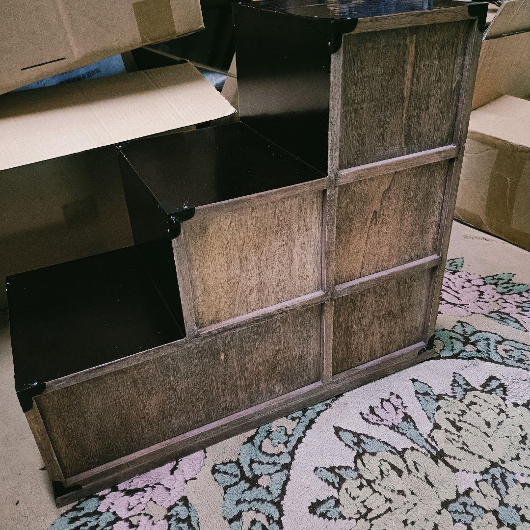 階段タンス　桐 漆塗り 漆器　アンティーク ヴィンテージ　和箪笥