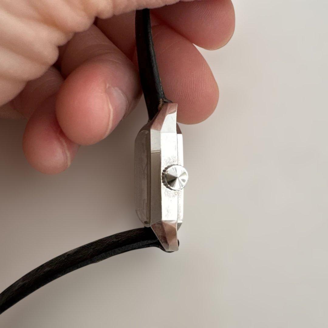 美品 18KWG SEIKOセイコー アンティークレディースレザーバンド 腕時計