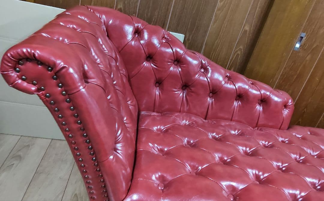 【美品】VINCENT ヴィンセント カウチソファ チェスターフィールド 赤