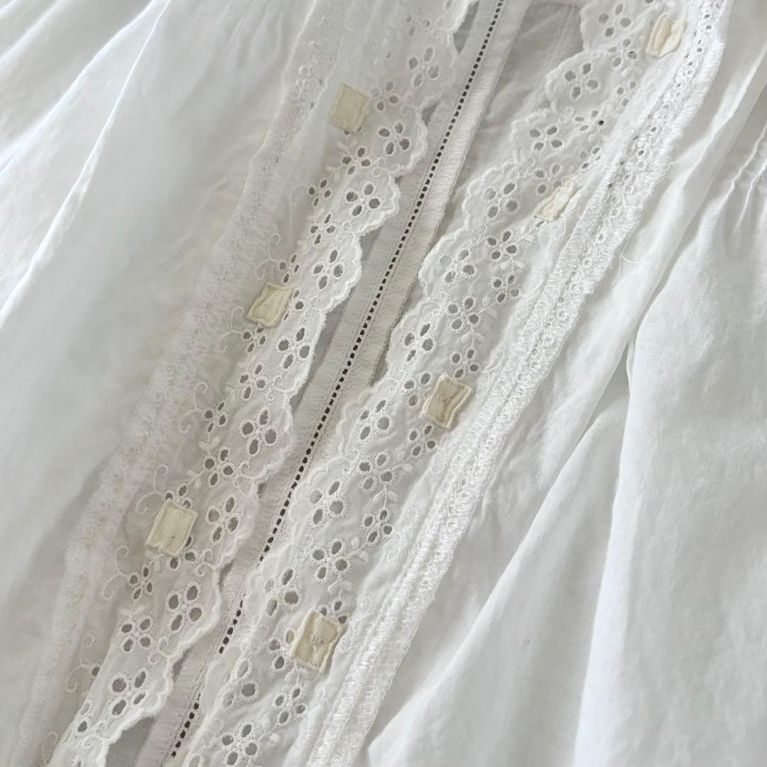 美品　トリココムデギャルソン　Aライン　フリル　刺繍　ギャザー　ブラウス