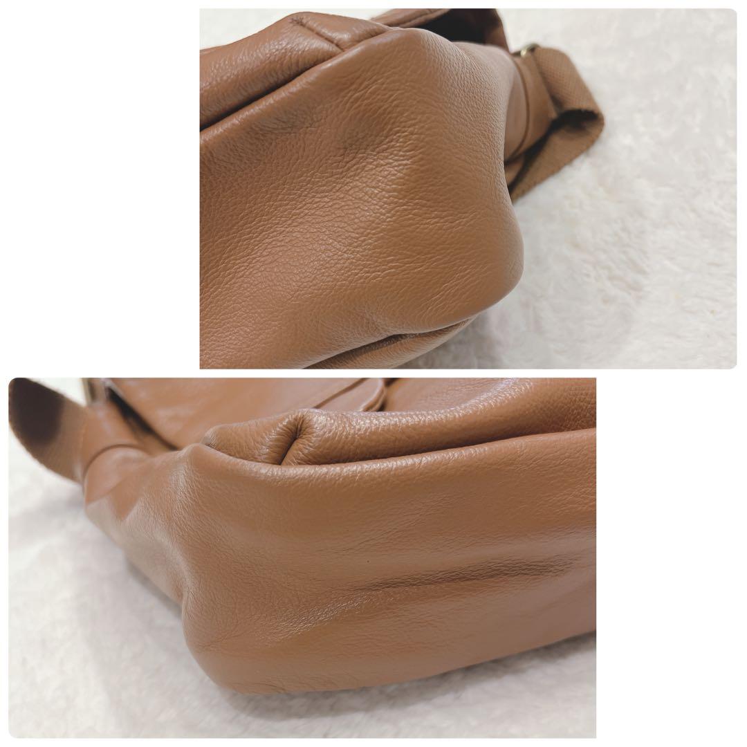 わちふぃーるど ダヤン 猫耳 レザー ショルダーバッグ 本革 茶 ブラウン