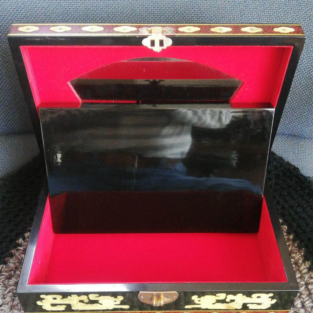 最終値下げ　中国骨董【新品未使用】中国名貴漆器　唐物二段化粧箱
