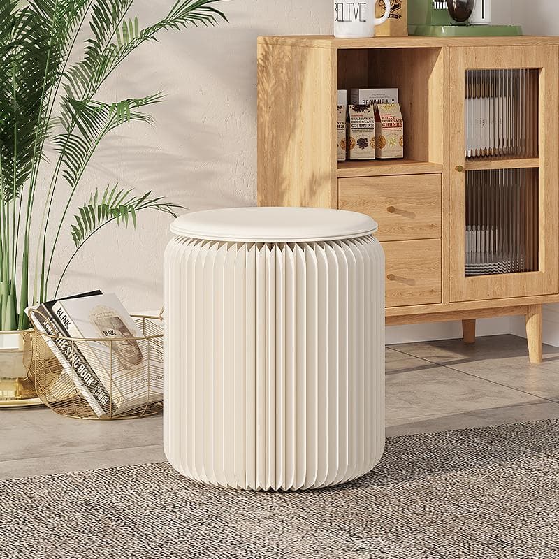 ペーパースツール白い2点セットクッション付き折りたたみスツール待合室美容室玄関