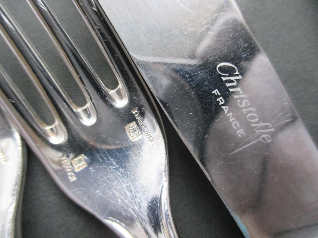 ☆仏蘭西銀器クリストフルシルバー　カトラリー4本セット　定番のアルビ