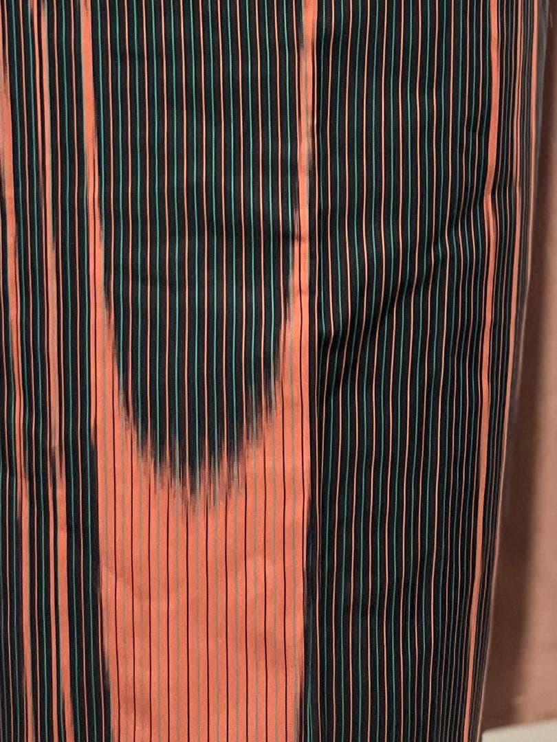 大正ロマン大胆な壺たれ文様 アンティーク小紋 銘仙 未使用しつけ極美品