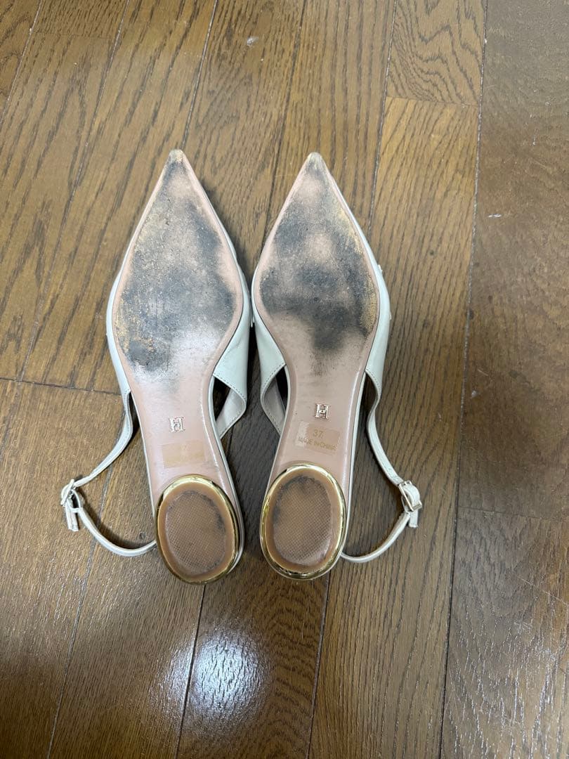 Her lip to Bit Slingback Mules トープ 37サイズ