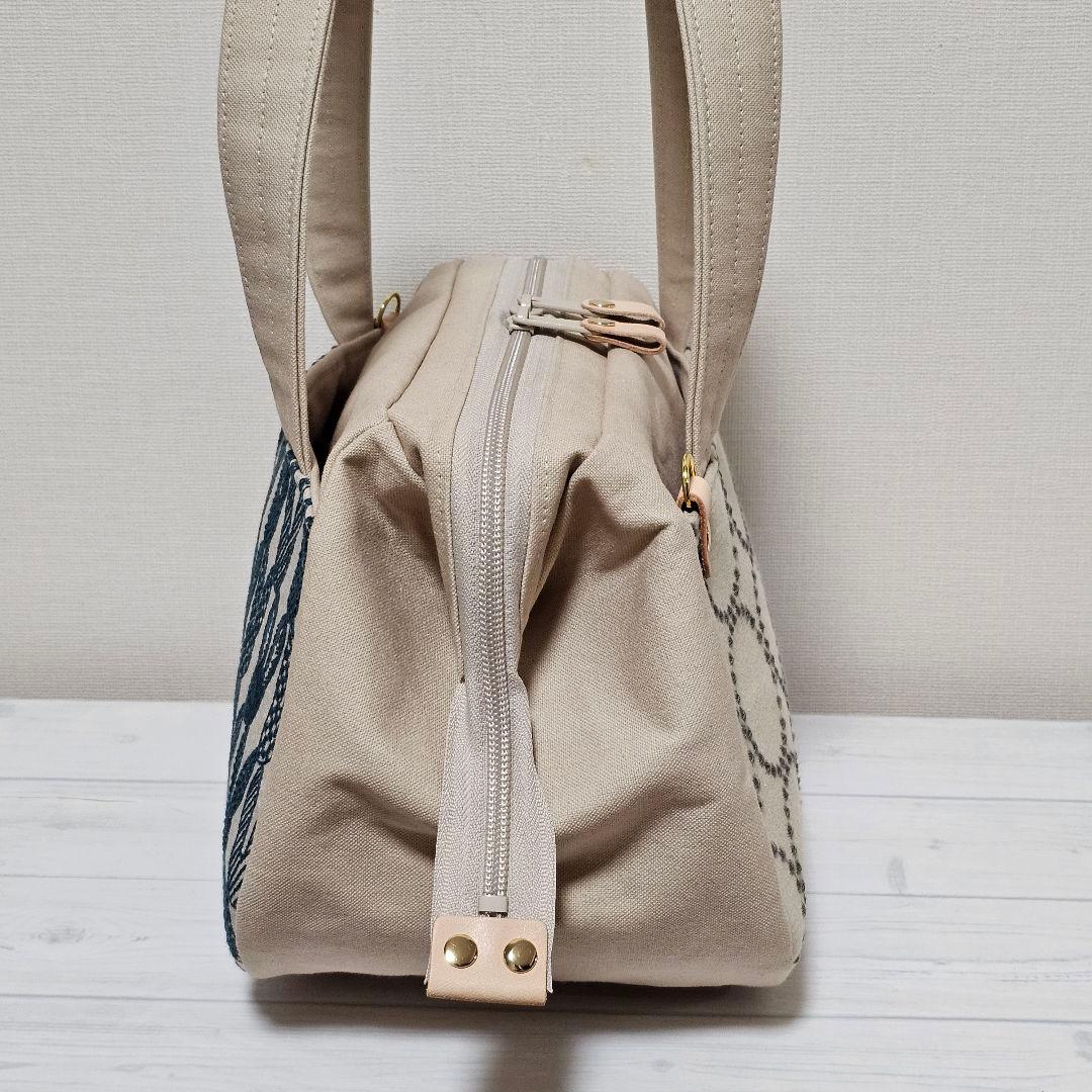 p.ぽってりボストンL ポンピア ベージュ ミナペルホネン ハンドメイド