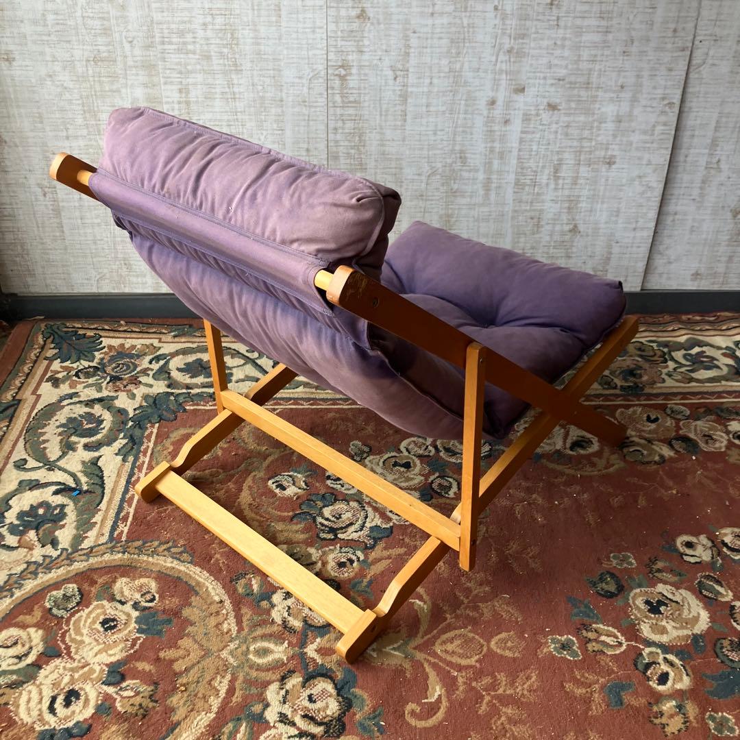 北欧レトロ 木製フレーム リクライニングチェア ラウンジチェア パーソナルチェア