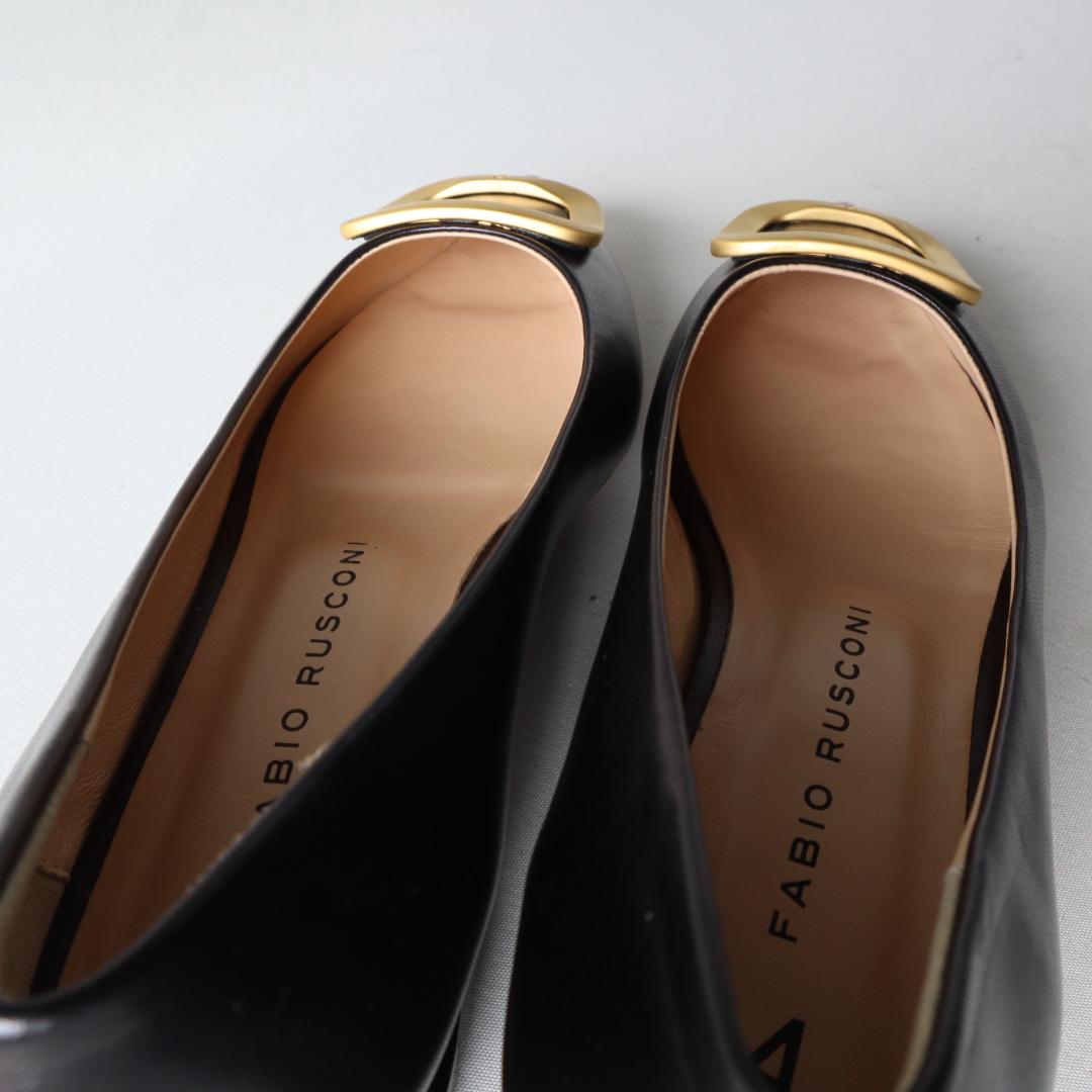 ほぼ未使用/現行ロゴ　ファビオルスコーニ　バックルフラットシューズ36黒23cm