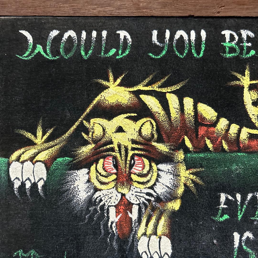 50s60sビンテージ絵Tiger ミッドセンチュリー　アンティーク雑貨