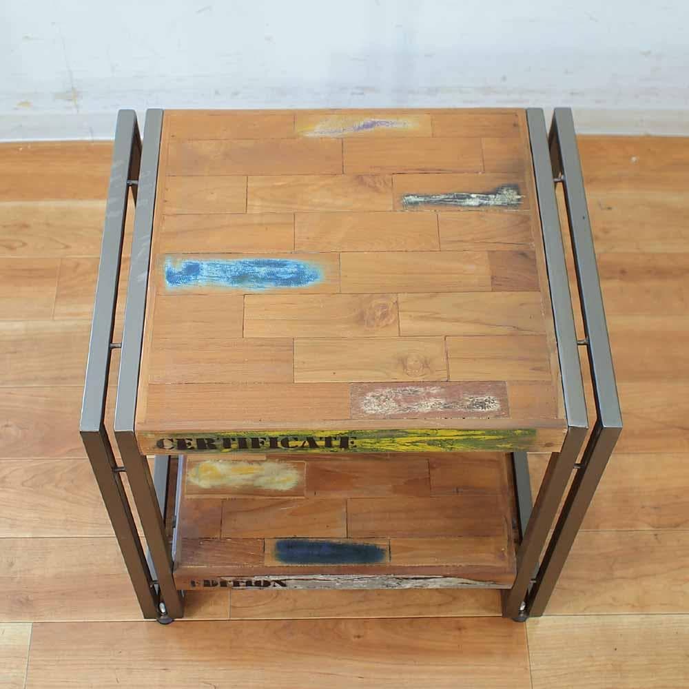 d-Bodhi インダストリアル サイドテーブル 古材×アイアン ディーボディ