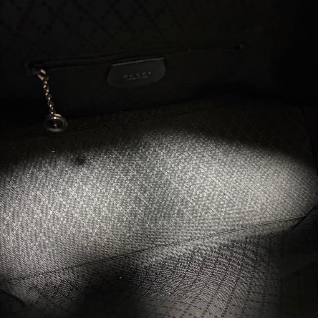 【正規品】グッチ GUCCI ワンショルダー キャンバス レザー 黒 男女兼用