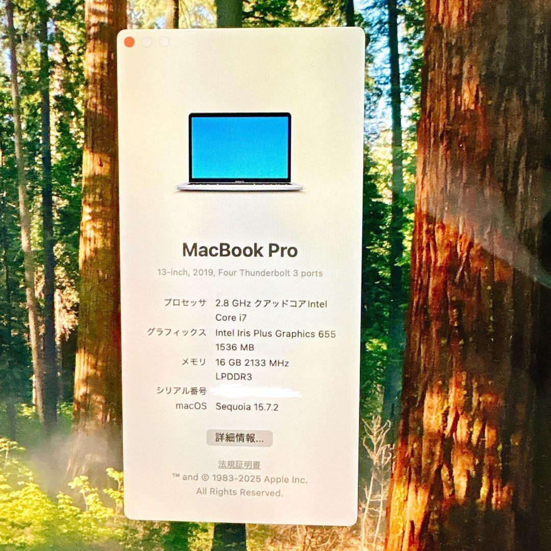 Apple MacBook Pro 13インチ Intel i7 1TB