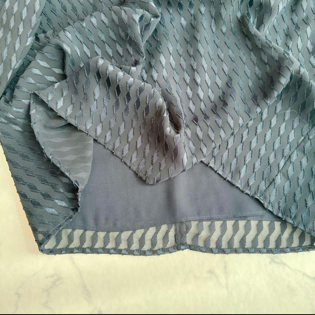 ピンキーアンドダイアン◆バイアスダイヤ柄カットジャカードブラウス　ブラック