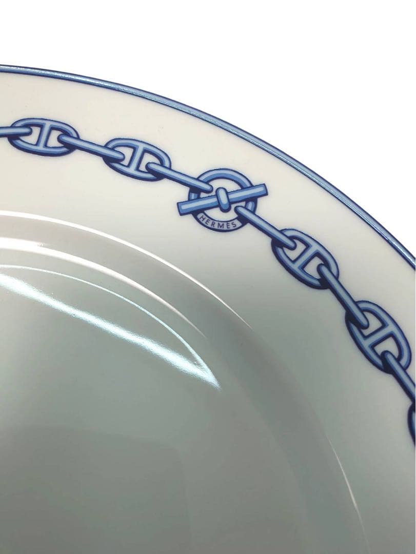 HERMES エルメス シェーヌダンクル ブルー 27cm ペアプレート
