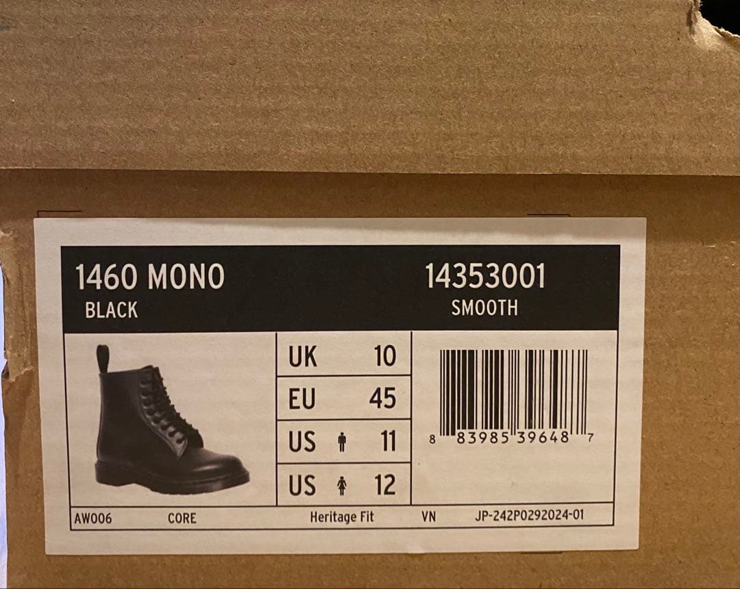 Dr.Martens 1460MONO UK10 8ホールブーツ マーチン