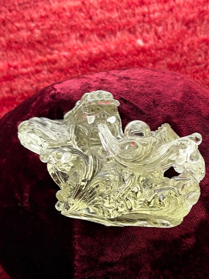 最高品質シトリン龍玉持西に金運パワ透明度が高く龍の一刀彫り‼️大特価SALE中