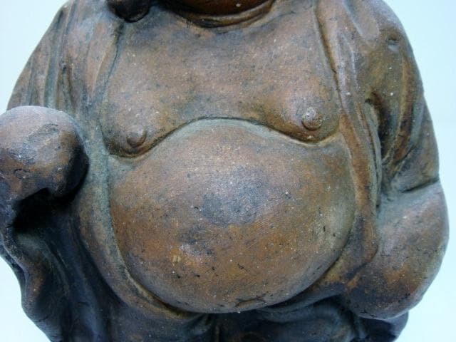 置物■古い備前焼の布袋様(江戸期)古備前 布袋さん 七福神 古民具 時代物 骨董