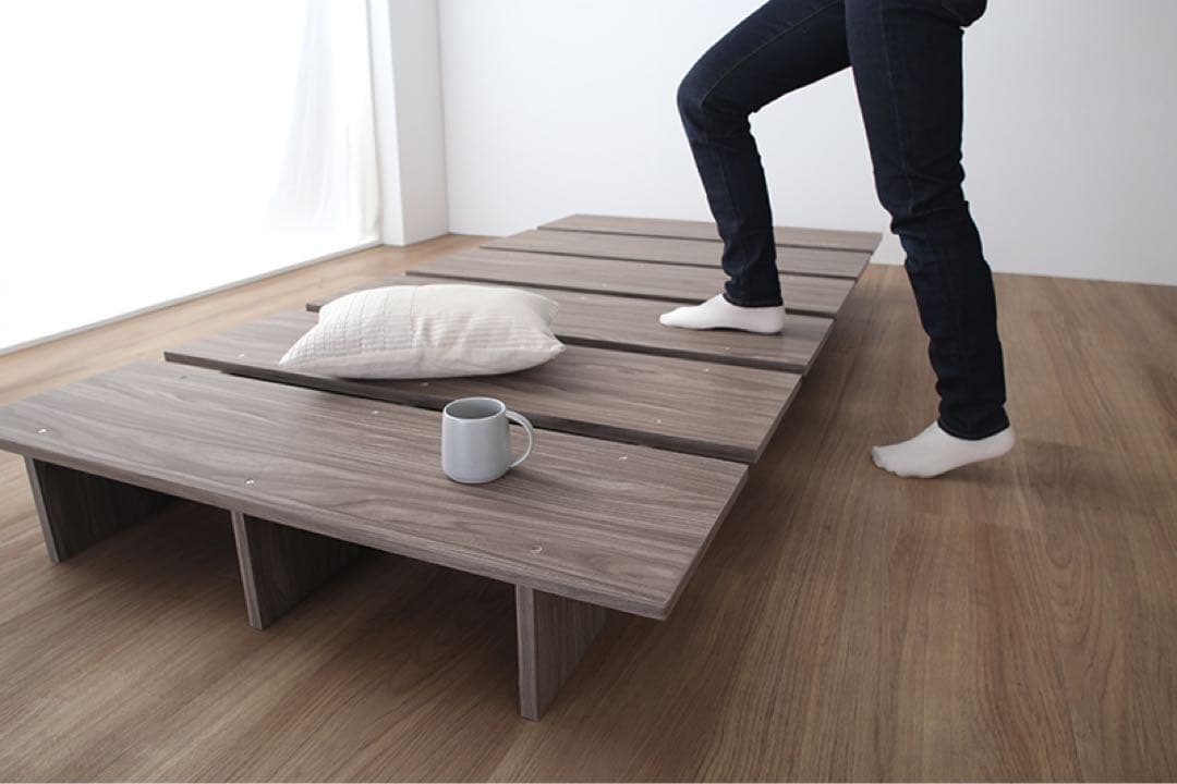 頑丈すのこ構造！天然木調ライフスタイルペット シングル（フレームのみ）