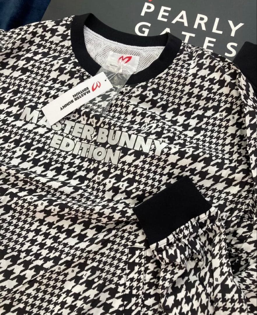 新品 マスターバニー 千鳥柄×ナイロンストレッチ 撥水ジャケット(4)M/白