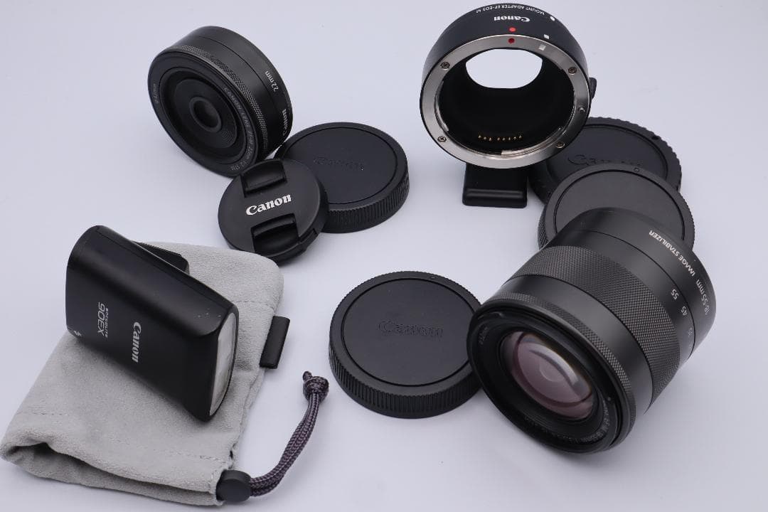Canon EOS M ＋ 18-55mm ＋ 22mm ＋ Flashなど