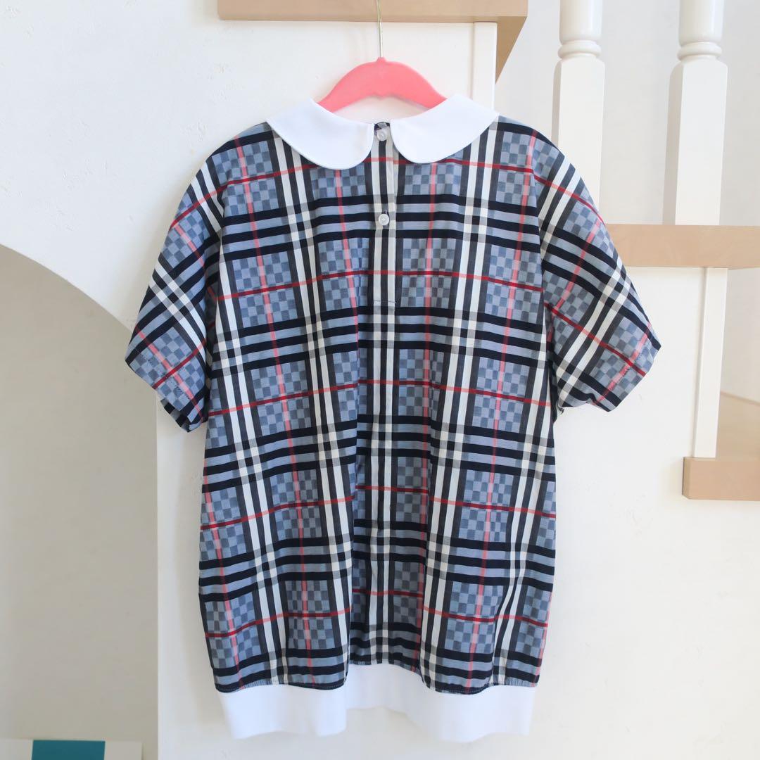 kaorinバーバリー ピーターパンカラー チェッカーボードパネル