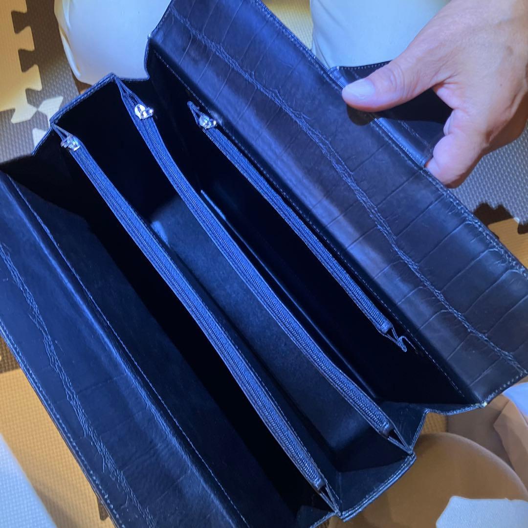 クロコダイルレザー ビジネスバッグ 黒