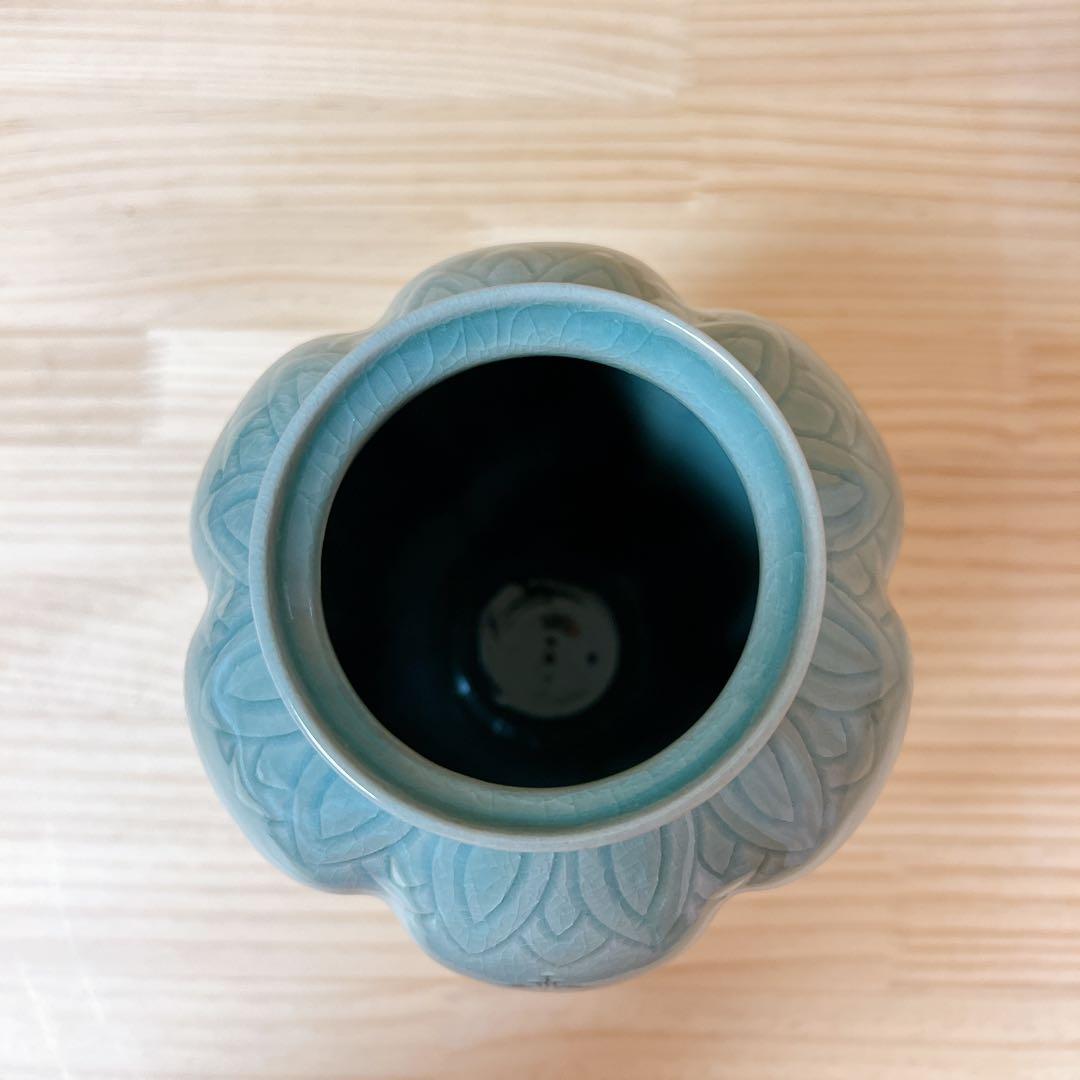 杉慶煥作　花瓶　深源陶窯　高麗青磁　青磁器　新品未使用