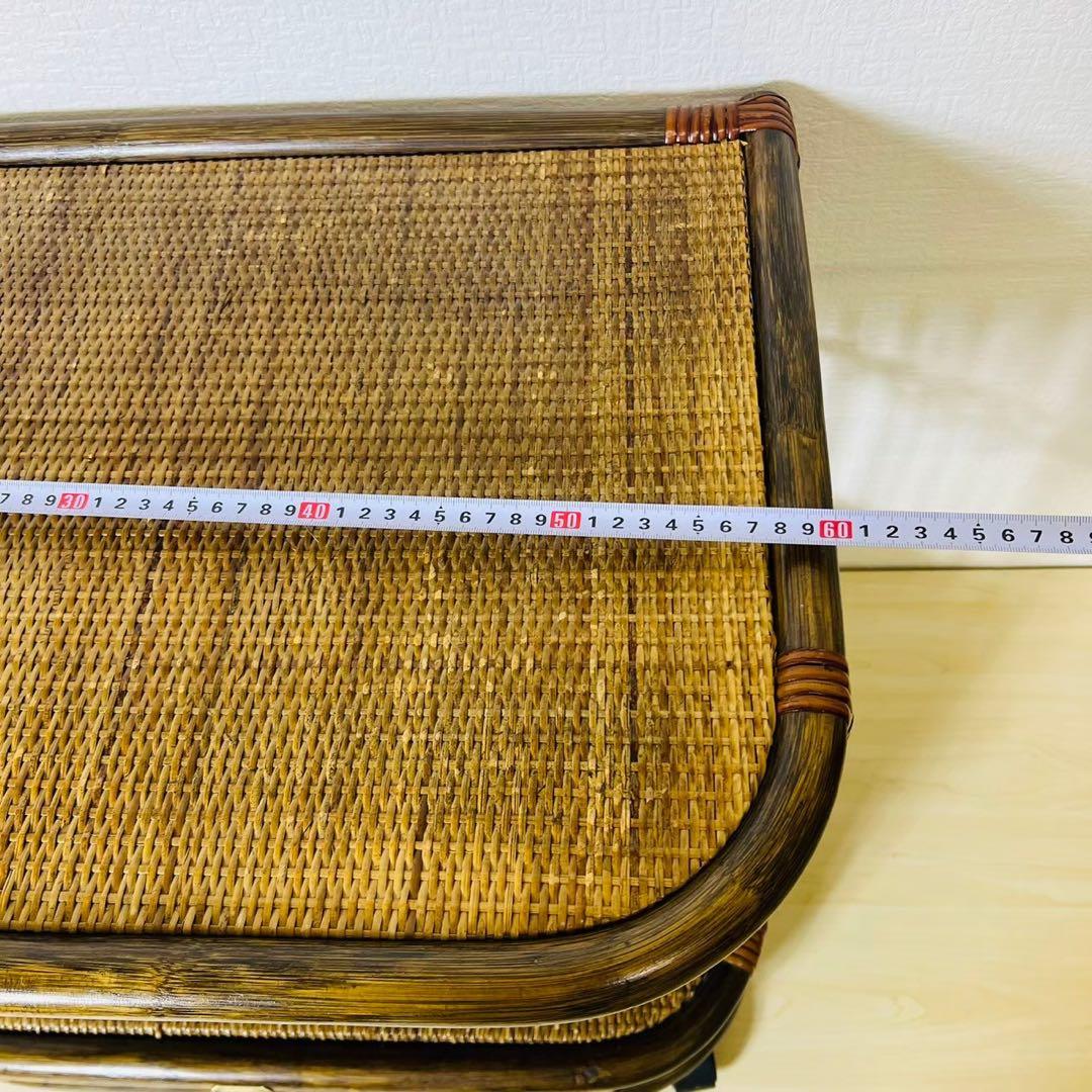 ラタン 籐家具 キャスター付き タイル 引き出し サイドテーブル サイドボード