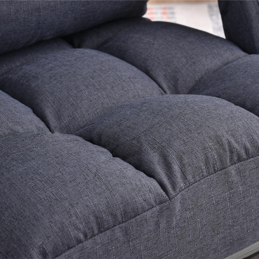 回転式座椅子肘掛けハイバック座いすリクライニング1人掛けソファー【ブルーグレ】