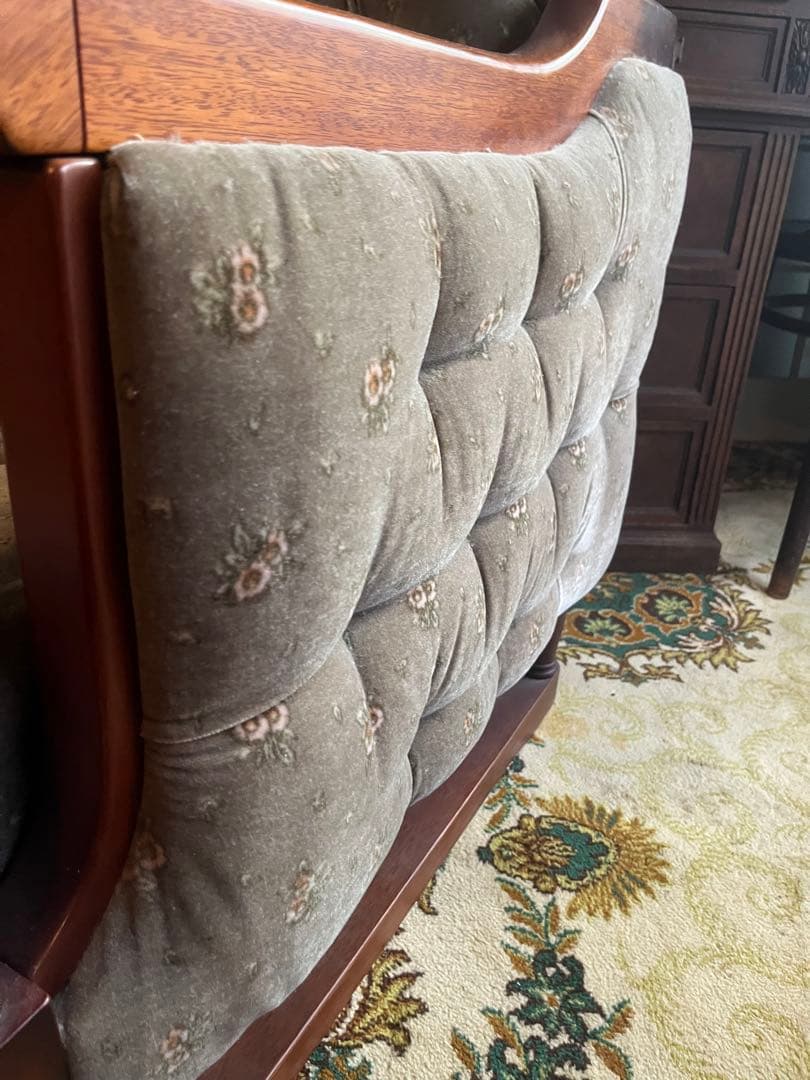 新象 シングルソファ 1P アンティーク 花柄 インテリア