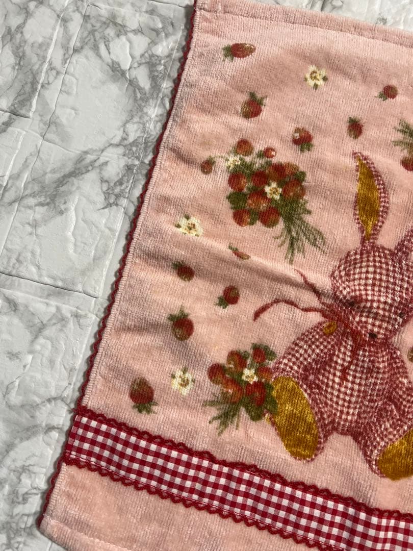 ピンクハウス　ギンガムうさぎ　ウォッシュタオル