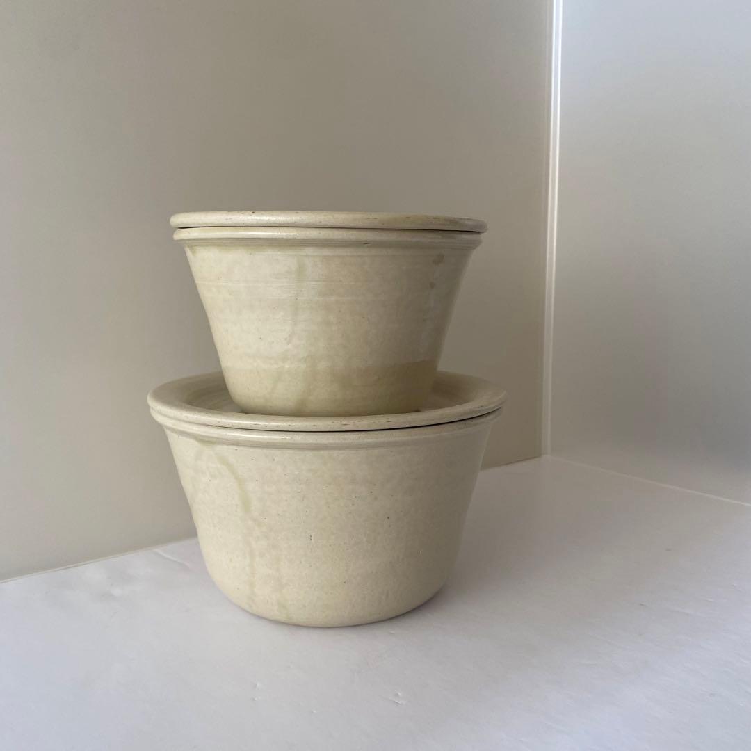 市川孝　白瓷　蓋付き保存容器　小サイズ　2点セット