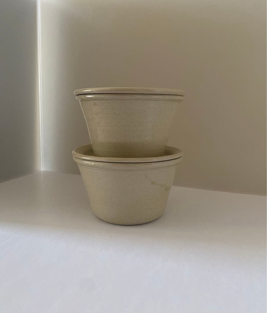 市川孝　白瓷　蓋付き保存容器　小サイズ　2点セット