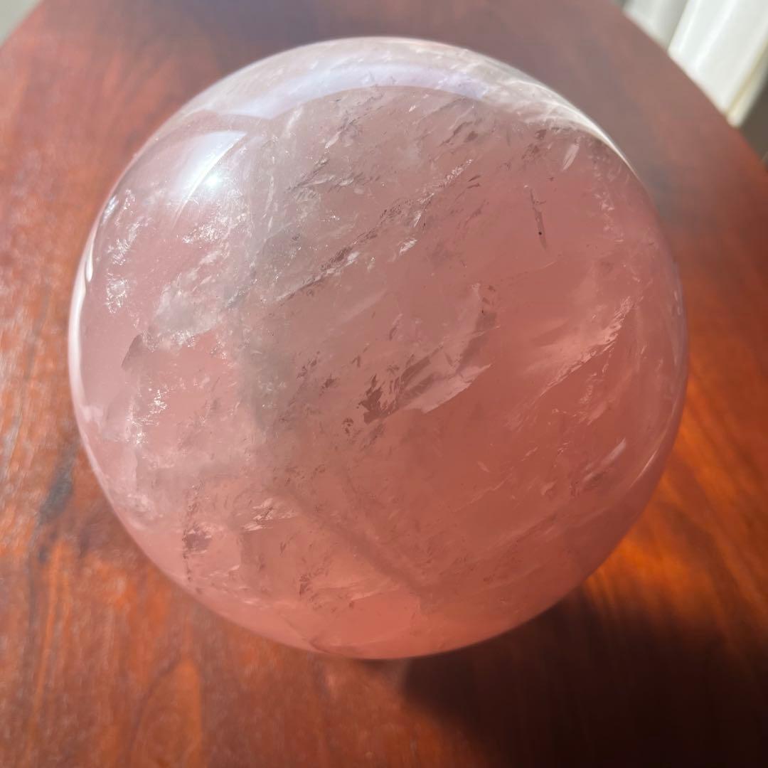 天然石　ローズクォーツ 大型丸玉　直径 約13.5cm 　重量約4.2kg