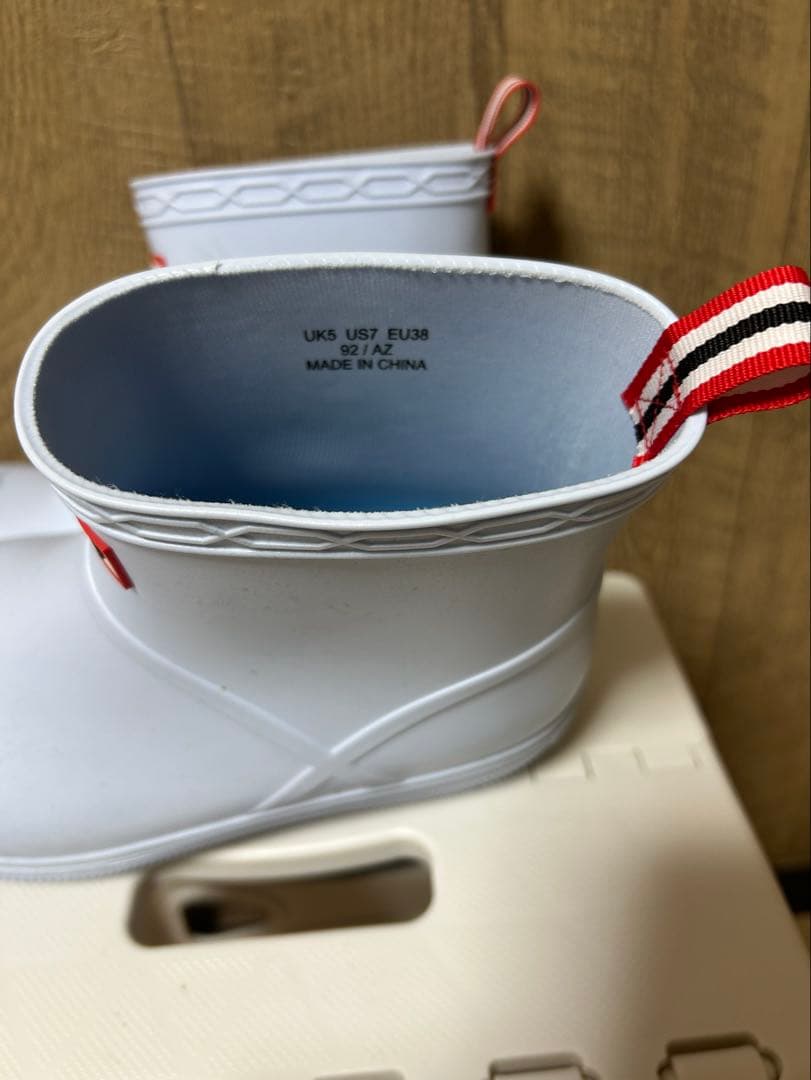 HUNTER ライトブルー ショートレインブーツ