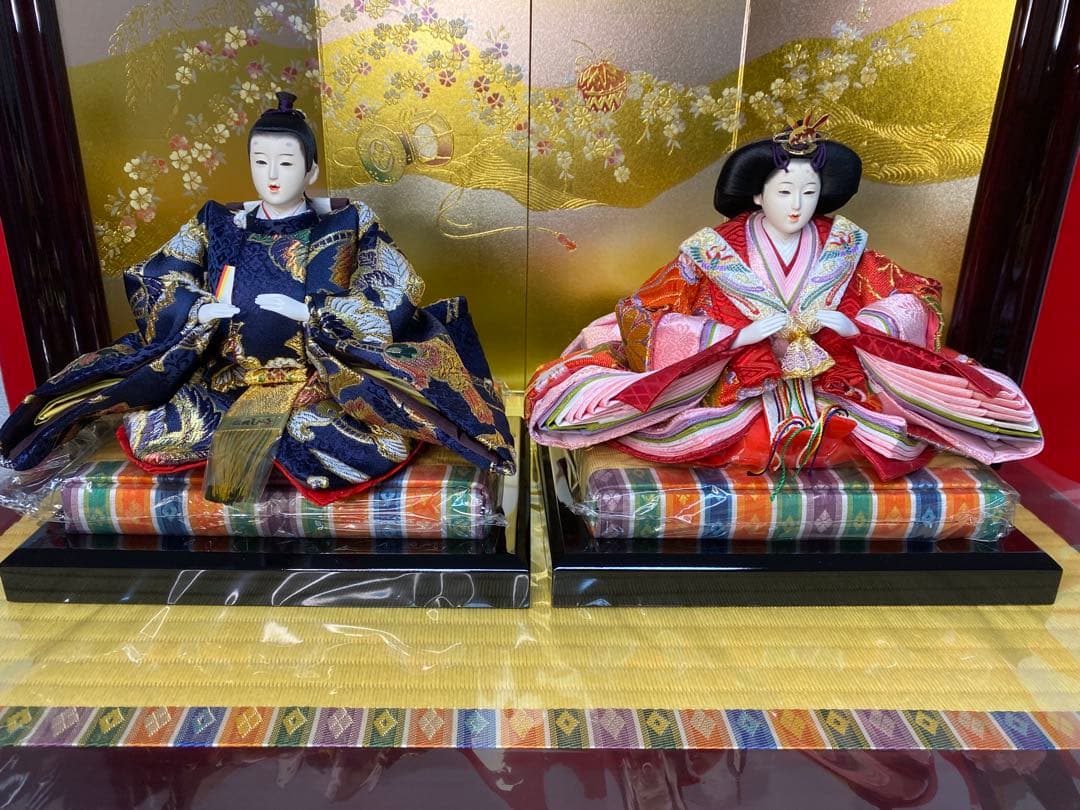 東京久月　雛人形　西陣織金蘭　オリジナル頭　収納親王飾り