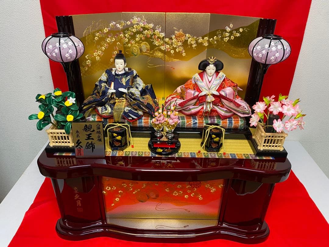 東京久月　雛人形　西陣織金蘭　オリジナル頭　収納親王飾り