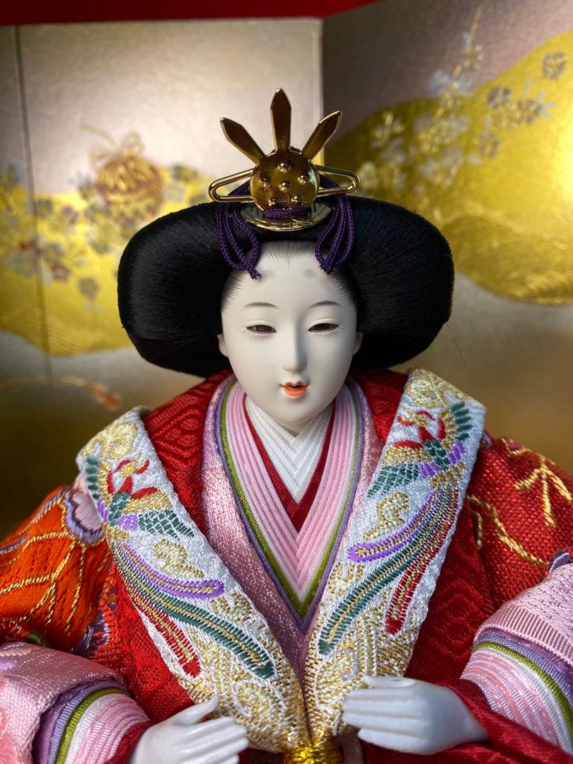 東京久月　雛人形　西陣織金蘭　オリジナル頭　収納親王飾り