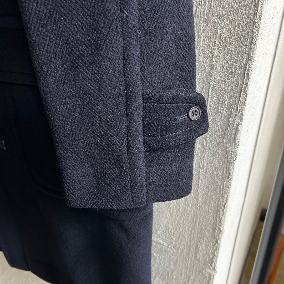 英国製 INVERTERE ヘリンボーン ダッフルコート ネイビー M