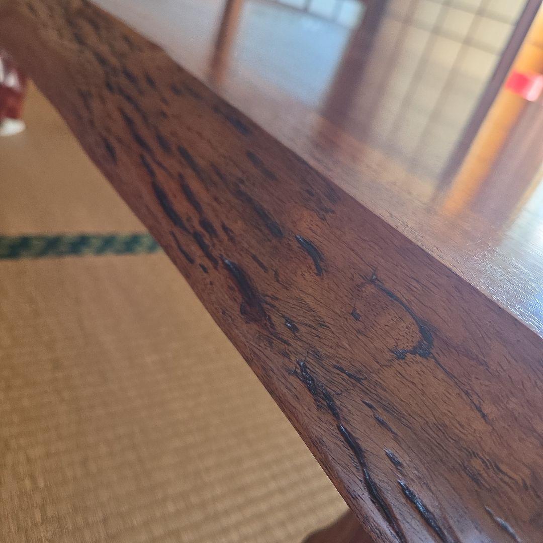 無垢材一枚板 茶色 自然形状 座卓　ローテーブル