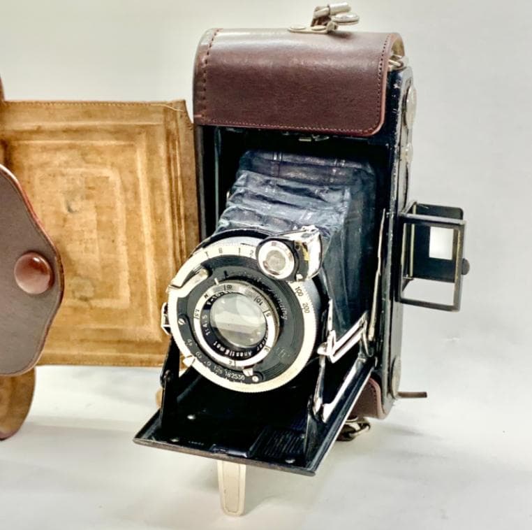 激レア「REEX」中判イコンタタイプカメラ美光堂森製作所レザーケース付