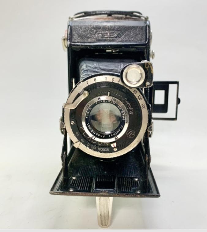 激レア「REEX」中判イコンタタイプカメラ美光堂森製作所レザーケース付