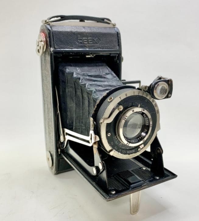 激レア「REEX」中判イコンタタイプカメラ美光堂森製作所レザーケース付